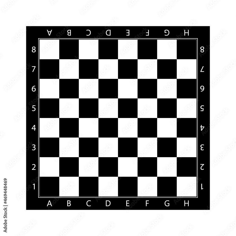 Poster chess board. pattern of chessboard. checkerboard for chess. black-white check texture for game. back