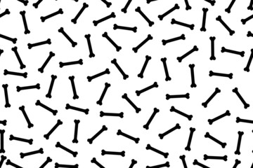 Pattern of bone for dog. Seamless pattern of bones. Wallpaper for print. Background of cartoon puppy. Illustration for canine food, cute biscuit and fabric decoration. Vector