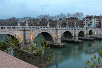 Bridge over the Tiber in Rome