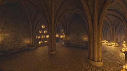 Fototapeta premium Vampire vault ckulls and coffins 3d illustration