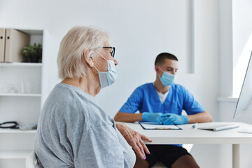 Fototapeta premium elderly woman hospital examination health treatment