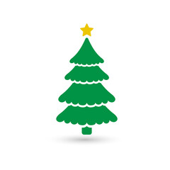 Christmas tree xmas pine icon vector isolated on white background