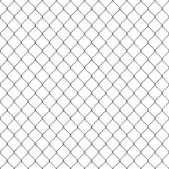 Naklejka premium Realistic metal chain link fence seamless pattern. Prison cage wire grid. Security steel mesh barrier, lattice border wall vector background