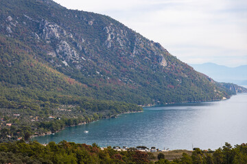 Fototapeta na wymiar View of Akbuk Bay Gokova, Mugla