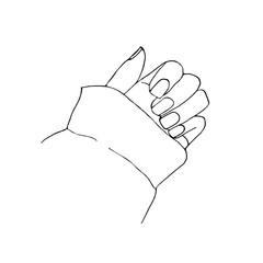 Obraz premium Doodle hand.Hand-painted illustration.Doodle hand-drawn illustration.