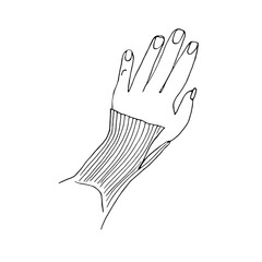 Arm doodle.Hand-painted illustration.Doodle hand-drawn illustration.