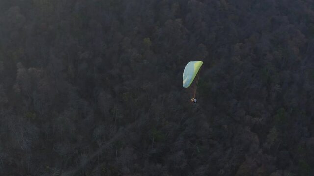 Aerial view from paragliding flying above Budapest