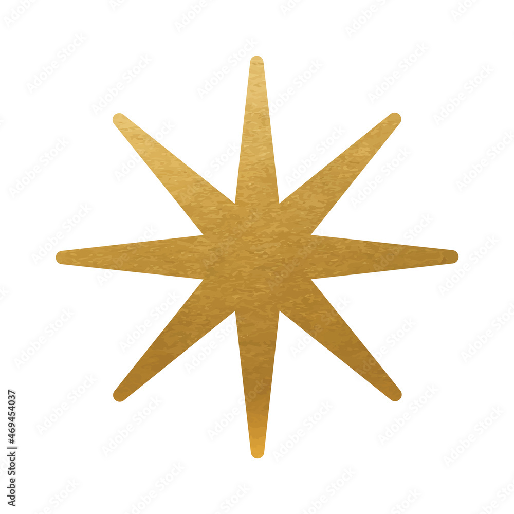 Sticker Gold Star on white background