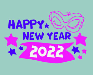 2022 Happy New Year Holiday Abstract Vector Illustration Purple And Pink