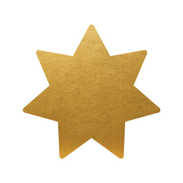 Gold Star on white background