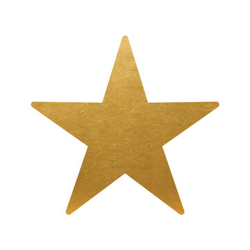 Small Metallic Gold Star Stickers, 1/2 Star Shape