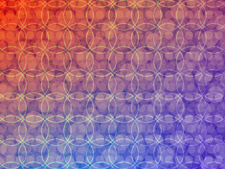 circles stacked together on red and violet gradient background, template, banner, copy space
