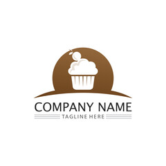 Cakes and Bakery icon logo design food vector bread vector, and symbol and icon food