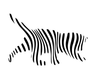 Fototapeta na wymiar Kitten. Little cat, stylish minimalistic concept ideal for tatto, avatar, logo. Contemporary hand drawn vector illustrations