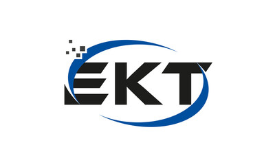 dots or points letter EKT technology logo designs concept vector Template Element