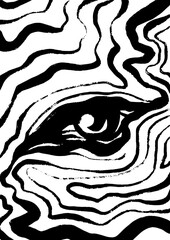 Vector hand drawn minimalistic illustration. Creative colorful artwork with textured background. Template for card, poster, banner, print for t-shirt, pin, badge, patch.