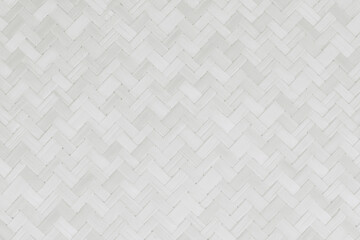 Old white bamboo weave texture background, pattern of woven rattan mat in vintage style.