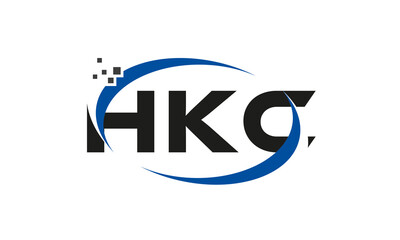 dots or points letter HKC technology logo designs concept vector Template Element
