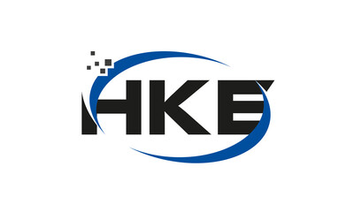 dots or points letter HKE technology logo designs concept vector Template Element
