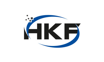 dots or points letter HKF technology logo designs concept vector Template Element