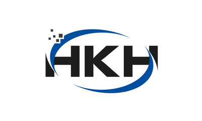 dots or points letter HKH technology logo designs concept vector Template Element