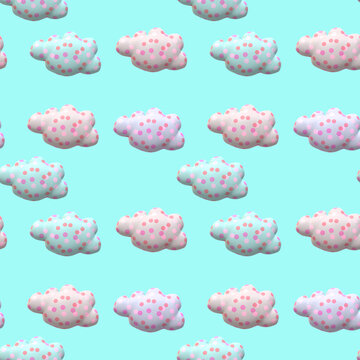 Pattern con nuvolette a pallini