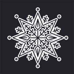  White Set vector snowflakes isolated , Ethnic ice cristal ornament, christmas icons, snowflakes for print, design for banner, idea, cover, booklet, print, flyer, card, poster, badge, postcard