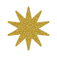 Gold glitter Star on white background