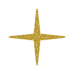 Gold glitter Star on white background