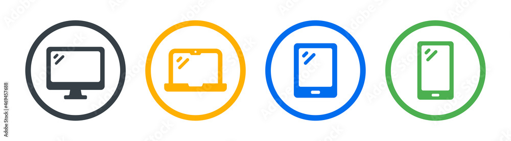 Aufkleber device set vector icon symbol
