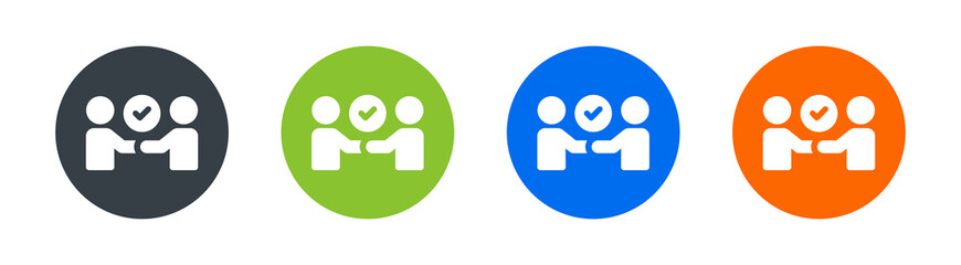 Agreement vector icon. People handshake symbol. Partnership sign illustration