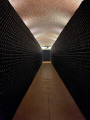 Botellas en bodega de vino
