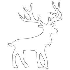 トナカイのシルエット線画