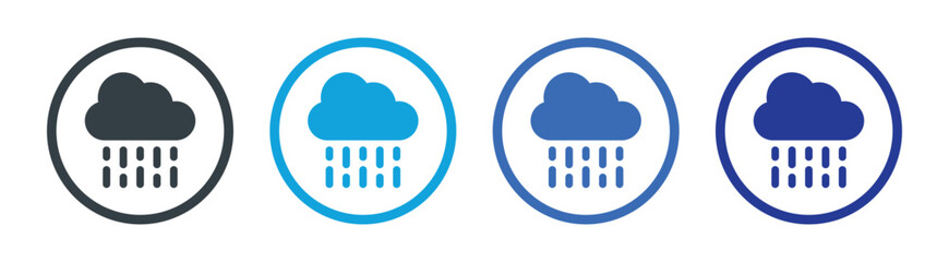 Rain clouds vector icon set