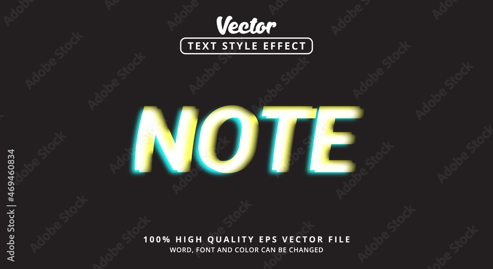 Poster editable text effects note text with modern color style and motion text