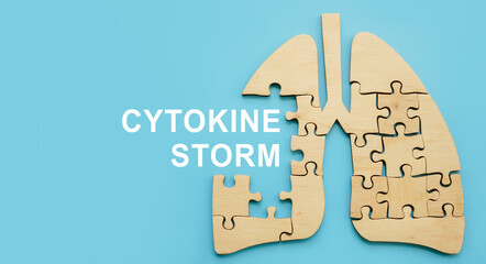 Cytokine storm words and model of the lungs.