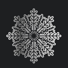 Silver Set vector snowflakes isolated , Ethnic ice cristal ornament, christmas icons, snowflakes for print, design for banner, idea, cover, booklet, print, flyer, card, poster, badge, postcard