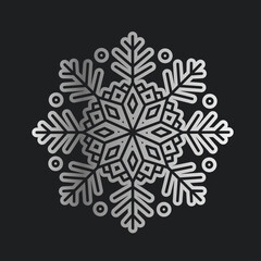 Silver Set vector snowflakes isolated , Ethnic ice cristal ornament, christmas icons, snowflakes for print, design for banner, idea, cover, booklet, print, flyer, card, poster, badge, postcard