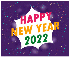 2022 Happy New Year Holiday Abstract Vector Illustration Colorful With Purple Background
