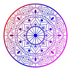 Mandala. Circular pattern in form of mandala for Henna Mehndi or tattoo decoration. Decorative ornament in ethnic oriental style, vector illustration. Coloring book page.	