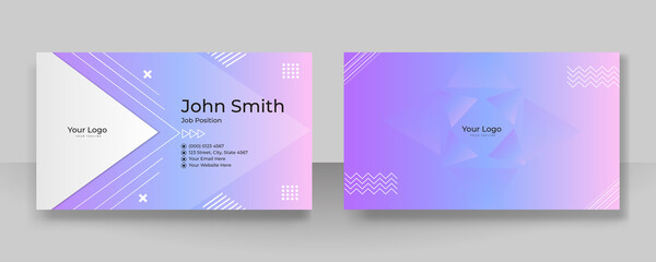 Modern trendy business card template with colorful abstract background. Modern Business Card - Creative and Clean Business Card Template.