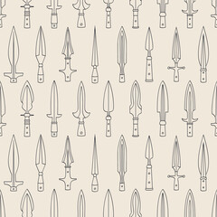 Seamless pattern with ancient spearheads for your project
