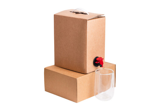Set of two cardboard box with tap plastic handle, Liquid Dispensing