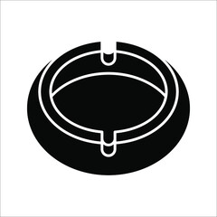 Ashtray Icon, Cigarette Ashtray Vector Art Illustration on white background