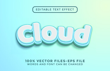 Obraz premium cloud 3d text efeect. editable text premium vectors