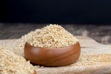 raw bulgur porridge that is not cooking