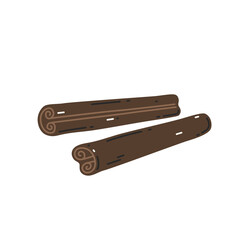 Cinnamon sticks on a white background. Vector flat illustration