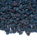 blue raisins isolated on white background