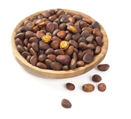 pine nuts isolated on white background