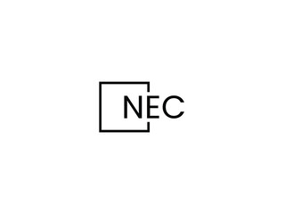 NEC letter initial logo design vector illustration